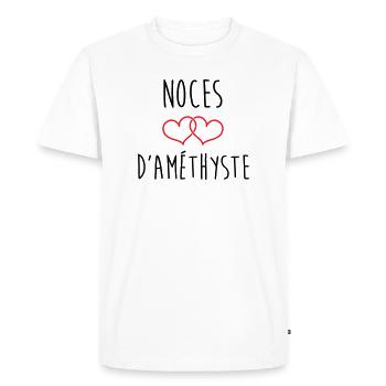 Amethyst Wedding 48 Years of Marriage - Men's Premium Organic T-Shirt - white - Front - Nico (187cm)