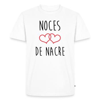 noces de nacre 42 ans de mariage - T-shirt Premium bio Homme - blanc - Devant - Nico (187cm)