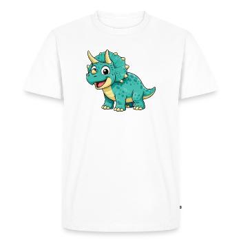 Triceratops Dino Comic - Men's Premium Organic T-Shirt - white - Front - Nico (187cm)