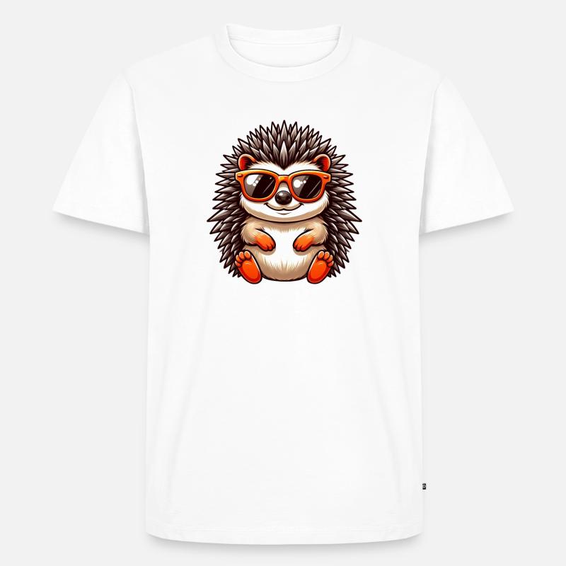Igel Mit Sonnenbrille Igel Sarkasmus Tierliebhaber - Männer Premium Bio T-Shirt - Weiß
