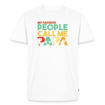 Paintball Papa Retro Hobbyist Silhouette Art - T-shirt Premium bio Homme - blanc - Devant - Nico (187cm)