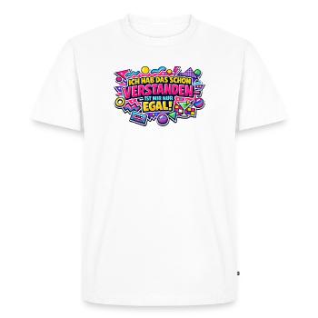 Je l’ai déjà compris, je m’en fiche - T-shirt Premium bio Homme - blanc - Devant - Nico (187cm)
