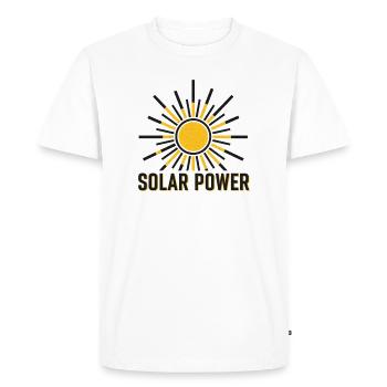Neo-Brutalist Solar Power Sunburst Icon - Men's Premium Organic T-Shirt - white - Front - Nico (187cm)