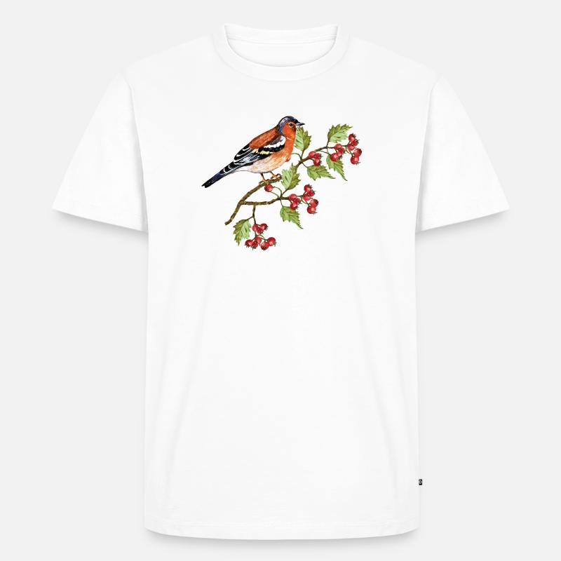 Bunter Vogel - Männer Premium Bio T-Shirt - Weiß