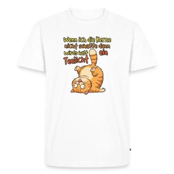 Chat de Yoga Comique - T-shirt Premium bio Homme - blanc - Devant - Nico (187cm)