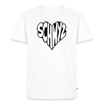 Schwyz, Suisse Lettrage de cœur - T-shirt Premium bio Homme - blanc - Devant - Nico (187cm)