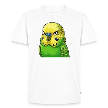 Jaune vert perruche vibrant - T-shirt Premium bio Homme - blanc - Devant - Nico (187cm)