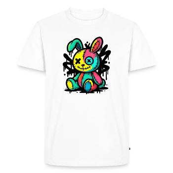Goth Bunny Horreur Rabbit Gothique Effrayant Effrayant - T-shirt Premium bio Homme - blanc - Devant - Nico (187cm)