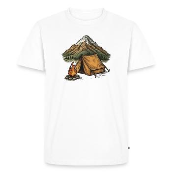 Mountain camping tent evening - Men's Premium Organic T-Shirt - white - Front - Nico (187cm)