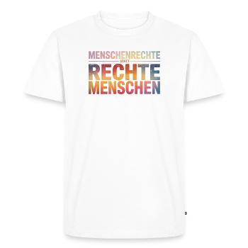 Les droits de l’homme au lieu des personnes de droite - Cool Pride - T-shirt Premium bio Homme - blanc - Devant - Nico (187cm)
