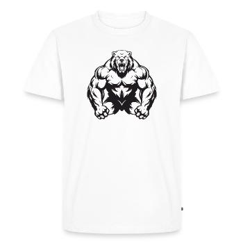Muscles de l’ours grizzli - T-shirt Premium bio Homme - blanc - Devant - Nico (187cm)