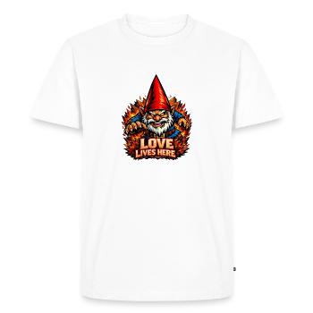 Evil Gnome, Dark Gnome, Goth Gnome, Funny Gnome - Men's Premium Organic T-Shirt - white - Front - Nico (187cm)