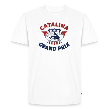 Catalina Grand Prix Vintage Moto 1957 - Men's Premium Organic T-Shirt - white - Front - Nico (187cm)