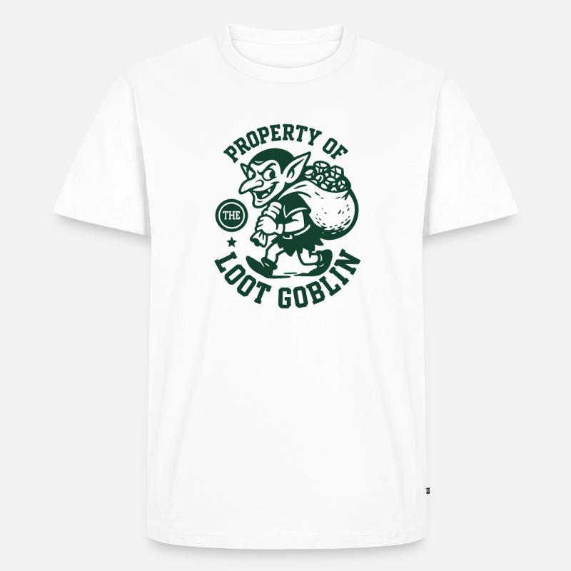 Loot-Goblin Eigentum | RPG Beute Sammler - Männer Premium Bio T-Shirt - Weiß