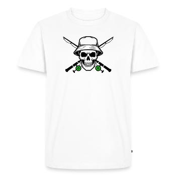 Cannes croisées de crâne de pêcheur - T-shirt Premium bio Homme - blanc - Devant - Nico (187cm)