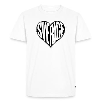 Sverige, Sweden Heart - Variable design color - Men's Premium Organic T-Shirt - white - Front - Nico (187cm)