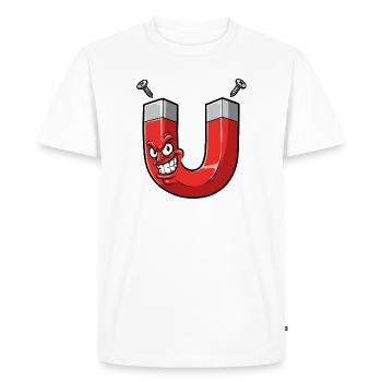Dessin animé aimant en colère avec des vis - T-shirt Premium bio Homme - blanc - Devant - Nico (187cm)