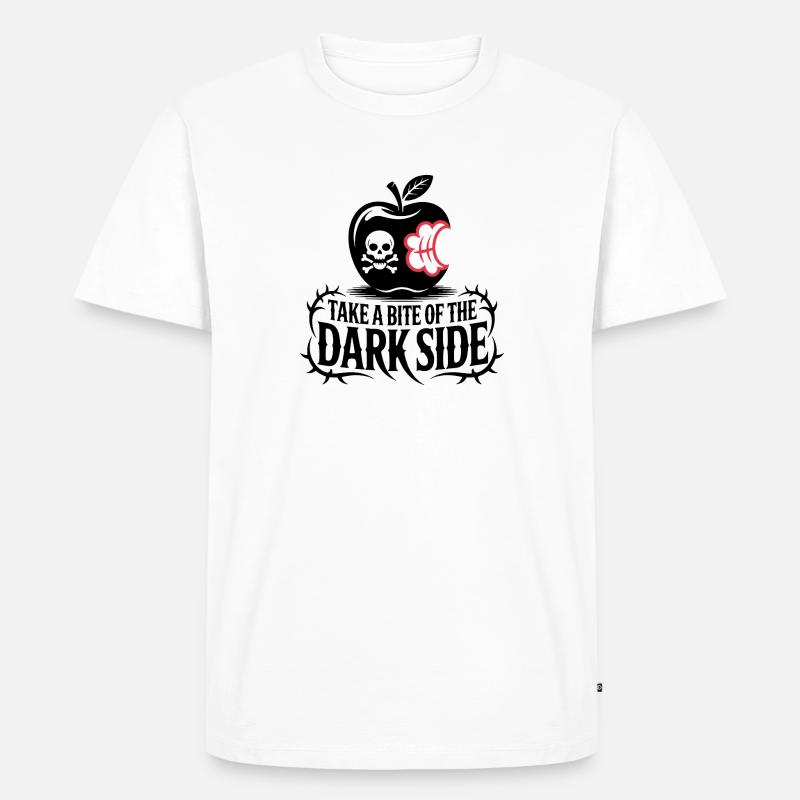 Düsterer Apfel mit Biss Design - Männer Premium Bio T-Shirt - Weiß
