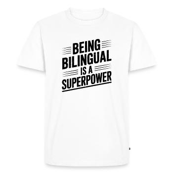 Expressions en langue étrangère Cadeau drôle en langue étrangère - T-shirt Premium bio Homme - blanc - Devant - Nico (187cm)