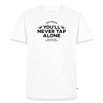Vous ne claquetterez jamais seul – Claquettes / Stepptanz - T-shirt Premium bio Homme - blanc - Devant - Nico (187cm)