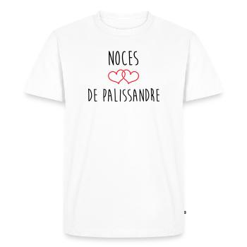 Noces de Palissandre 65 Ans Union - T-shirt Premium bio Homme - blanc - Devant - Nico (187cm)