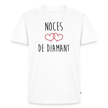 Wedding Anniversary - Diamond Wedding (60 years) - Men's Premium Organic T-Shirt - white - Front - Nico (187cm)