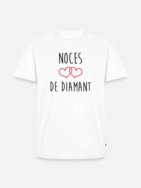Wedding Anniversary - Diamond Wedding (60 years) - Men's Premium Organic T-Shirt - white