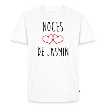 Wedding Anniversary - Jasmine Wedding (66 years) - Men's Premium Organic T-Shirt - white - Front - Nico (187cm)