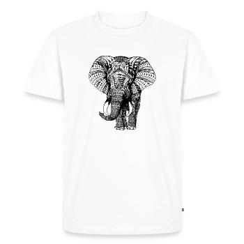 Elephant Trunk Africa Safari Wilderness Elephant - T-shirt Premium bio Homme - blanc - Devant - Nico (187cm)