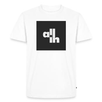 Déclaration typographique minimale All In Poker - T-shirt Premium bio Homme - blanc - Devant - Nico (187cm)