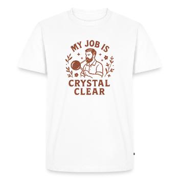 Job crystal clear | Glassblower Humor - Men's Premium Organic T-Shirt - white - Front - Nico (187cm)