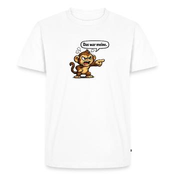 Monkey Humor Funny Saying Gift - Men's Premium Organic T-Shirt - white - Front - Nico (187cm)