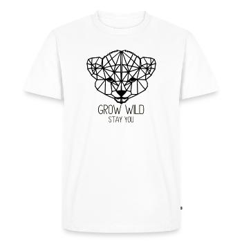 Pousser sauvagement. Reste toi - T-shirt Premium bio Homme - blanc - Devant - Nico (187cm)