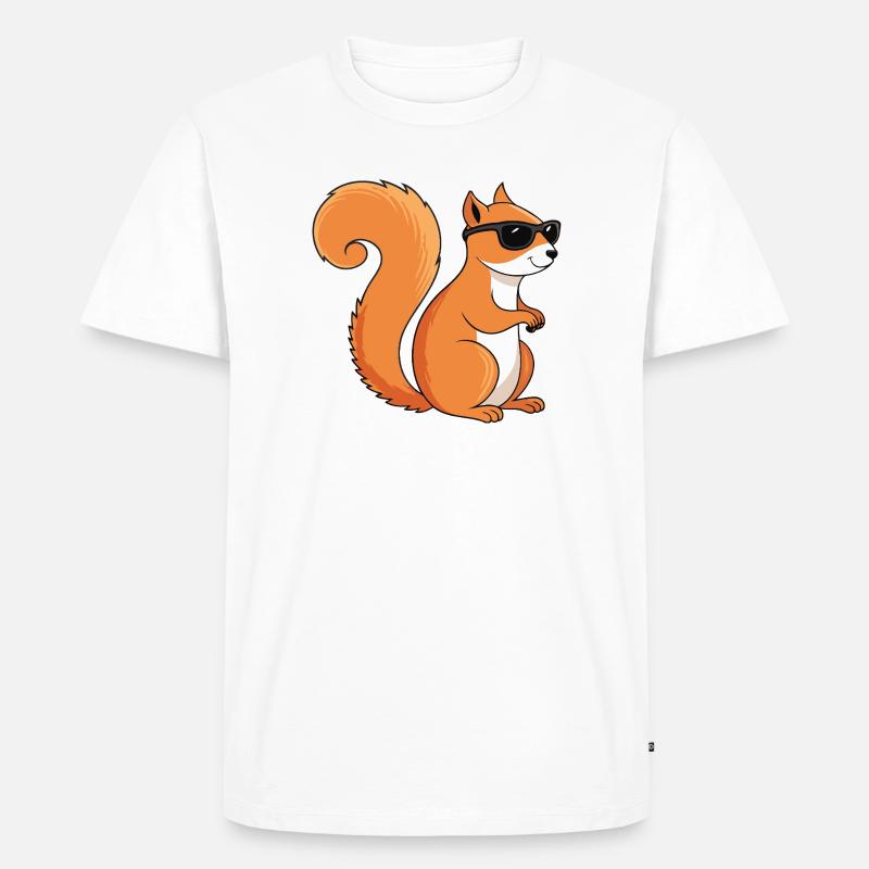 Schicke Eichhörnchen-Sonnenbrille - Männer Premium Bio T-Shirt - Weiß