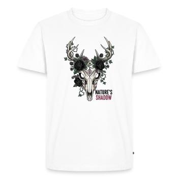 Nature's Child Gothic Deer Skull Vektorkunst - Männer Premium Bio T-Shirt - Weiß - Vorne - Nico (187cm)
