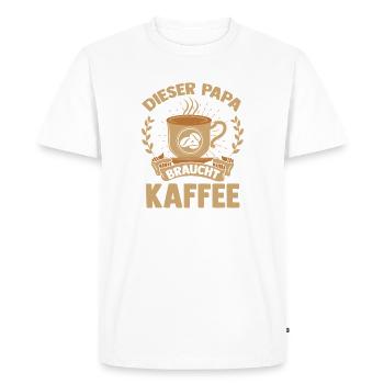 Café, Fête des pères, Papa - T-shirt Premium bio Homme - blanc - Devant - Nico (187cm)