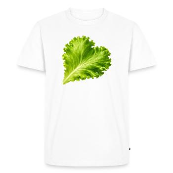Illustration de feuille de laitue en forme de cœur - T-shirt Premium bio Homme - blanc - Devant - Nico (187cm)