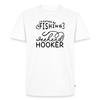 Je préfère pêcher le week-end Hoker Pêcher drôle - T-shirt Premium bio Homme - blanc - Devant - Nico (187cm)