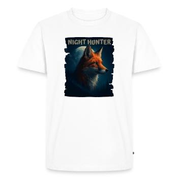 Renard dans la Forêt de la Nuit - T-shirt Premium bio Homme - blanc - Devant - Nico (187cm)