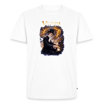 Verdi Piano Storm - Men's Premium Organic T-Shirt - white - Front - Nico (187cm)
