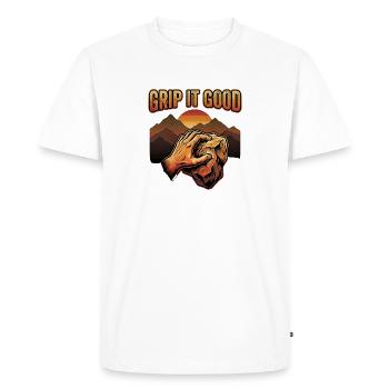 Grip It Good Climbing Bouldering Mountains - Men's Premium Organic T-Shirt - white - Front - Nico (187cm)