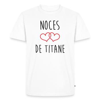 Noces de Titane 72 ans de mariage - T-shirt Premium bio Homme - blanc - Devant - Nico (187cm)