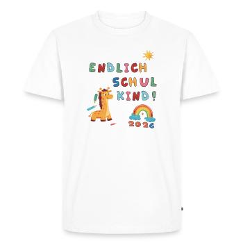 Enfin écolier en 2026 - T-shirt Premium bio Homme - blanc - Devant - Nico (187cm)