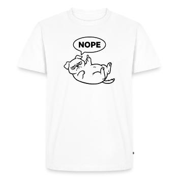 Pug Dog : Majeur non - T-shirt Premium bio Homme - blanc - Devant - Nico (187cm)