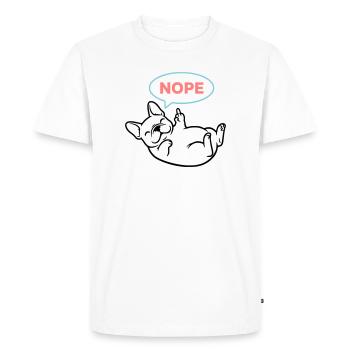 Frenchie Dog Nope Comic Colorful - Men's Premium Organic T-Shirt - white - Front - Nico (187cm)