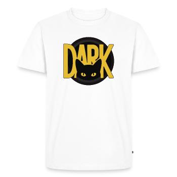 DARK Cat Eyes Design minimaliste - T-shirt Premium bio Homme - blanc - Devant - Nico (187cm)