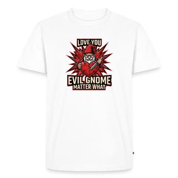 Evil Gnome, Dark Gnome, Goth Gnome, Funny Gnome - Men's Premium Organic T-Shirt - white - Front - Nico (187cm)