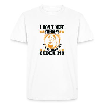 Graphique de citation drôle de thérapie amant cochon d’Inde - T-shirt Premium bio Homme - blanc - Devant - Nico (187cm)