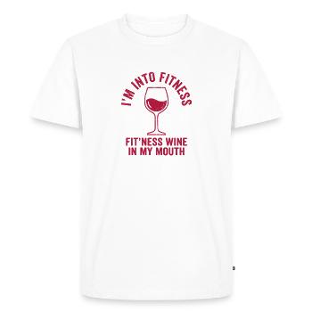Wine Humor Shirt for Women - Men's Premium Organic T-Shirt - white - Front - Nico (187cm)