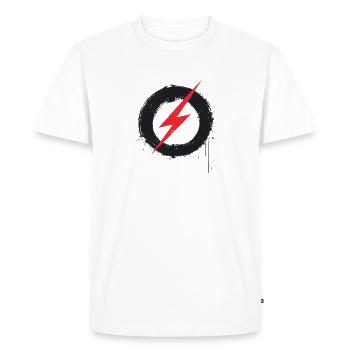 Liberté numérique - Art rétro du futur - T-shirt Premium bio Homme - blanc - Devant - Nico (187cm)